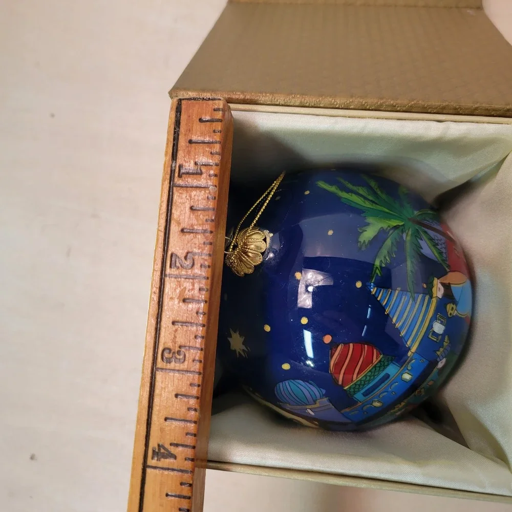 Pier 1 Imports Nativity‎ Ornament Ball 2016 Holy Family Wise Men Christmas Decor